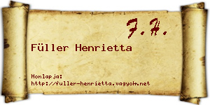 Füller Henrietta névjegykártya