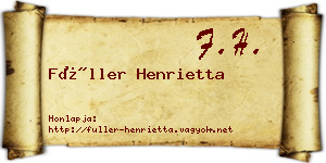 Füller Henrietta névjegykártya