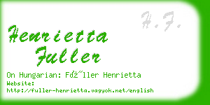 henrietta fuller business card